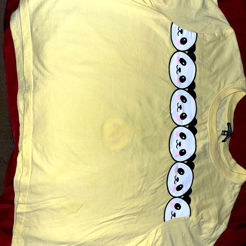 Cute Yellow Panda Crop Top
